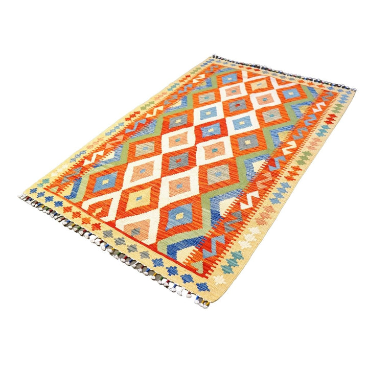 Colourful Bohemian Kilim - Size: 5.10 x 3.11 - Imam Carpet Co