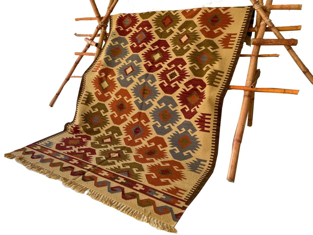 Afghani Chobi Kilim - Size: 9.3 x 6.4 - Imam Carpets - Online Shop