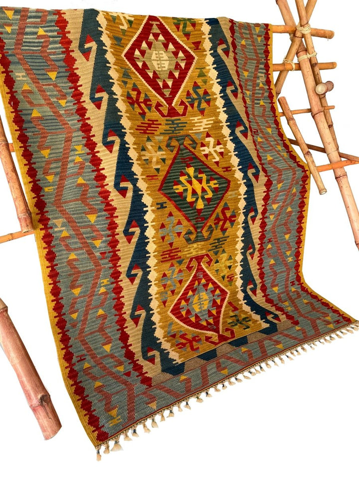 Antique Turkish Kilim - 7.3 x 4.11 - Imam Carpets - Online Shop