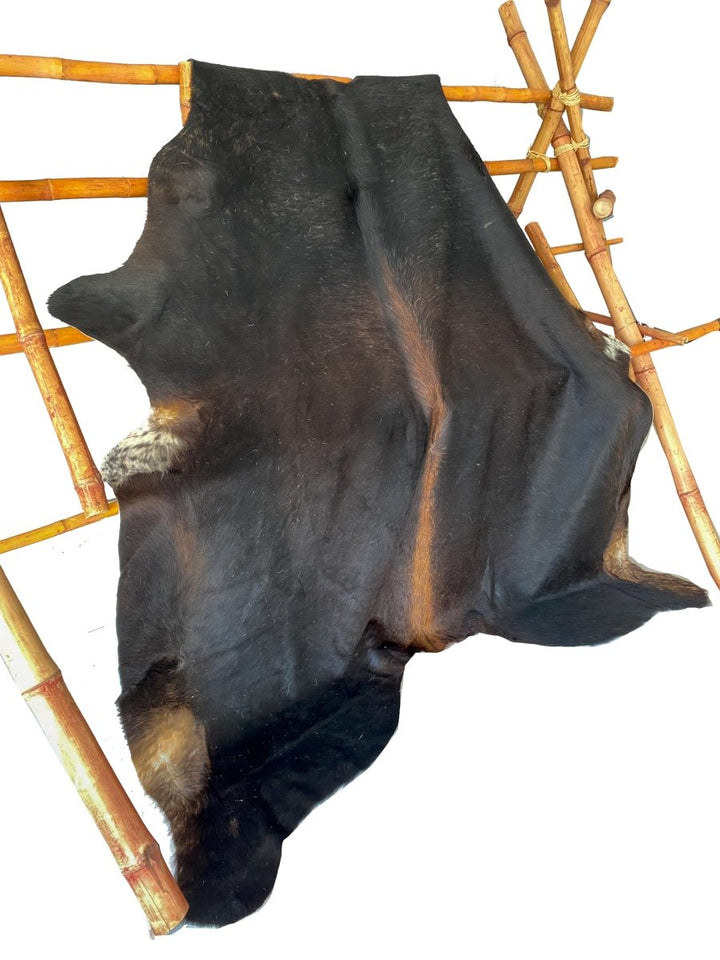 Black Authentic Cow Hide - Size: 7.9 x 6.2 - Imam Carpets - Online Shop