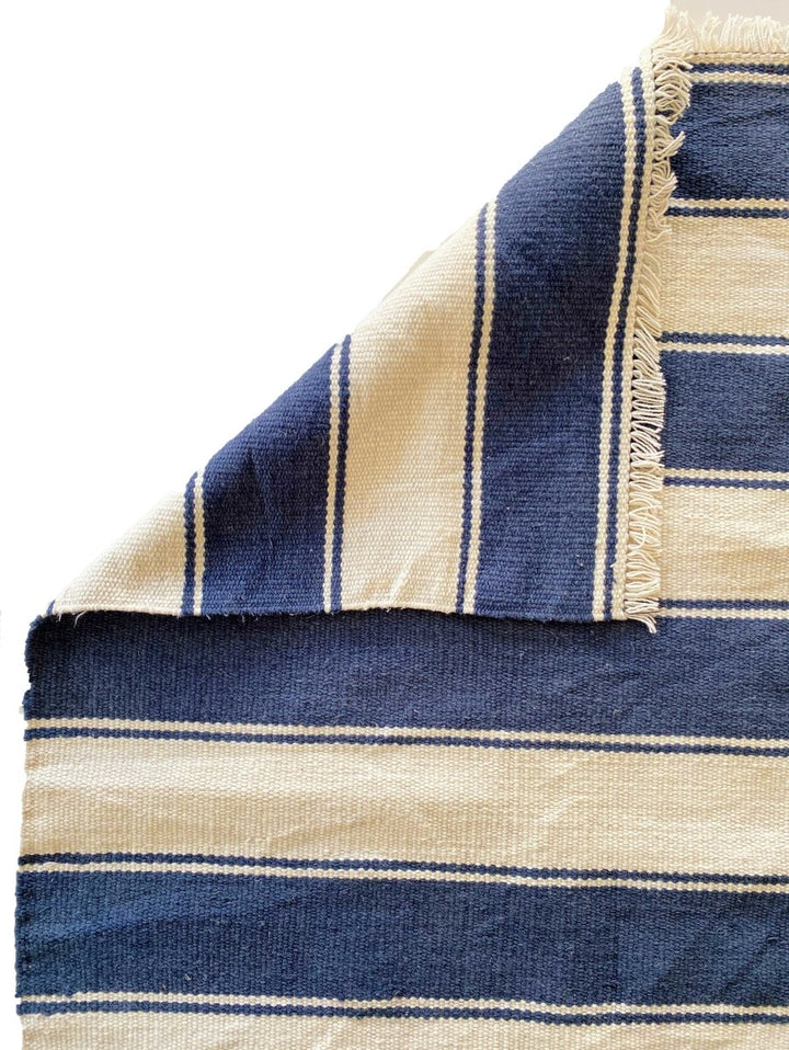 Blue Stripe Rug - Size: 7.5 x 5 - Imam Carpets Online Store