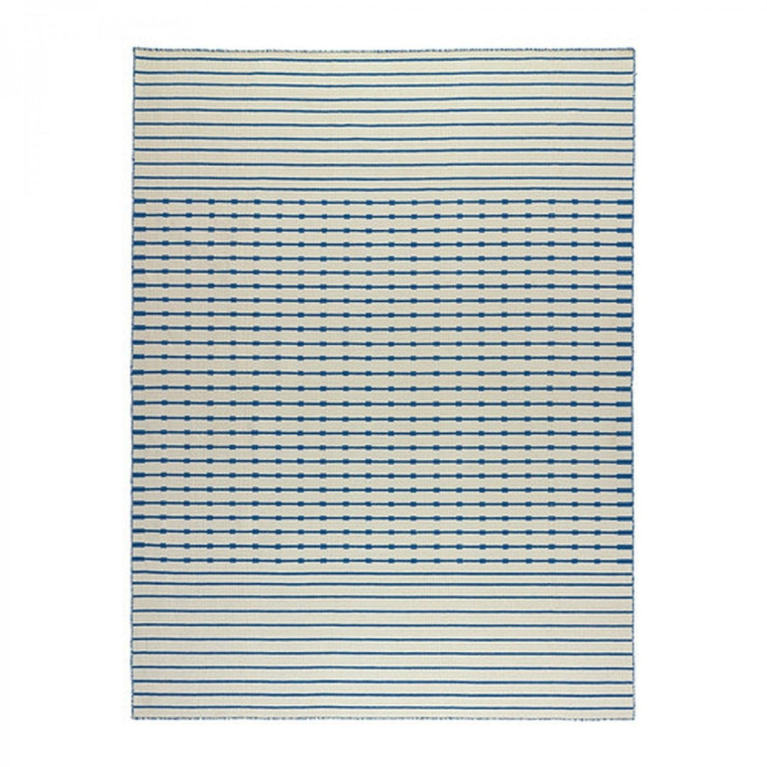 Blue Stripes Dhurrie - Size: 7.8 x 5.10 - Imam Carpet Co. Home