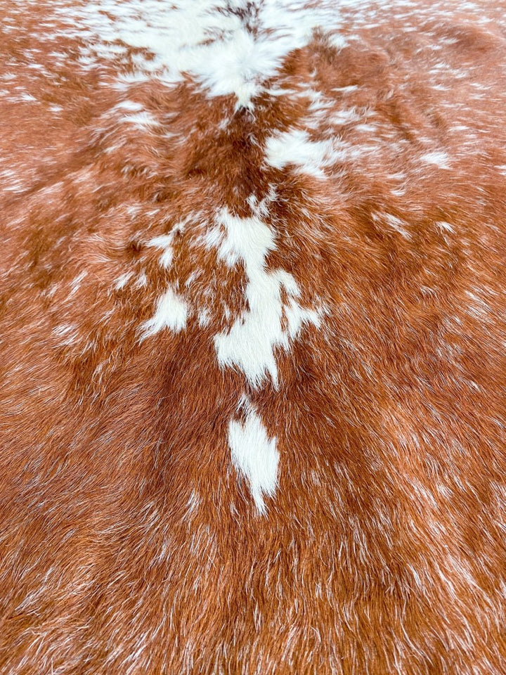 Brown & White Authentic Cow Hide - Size: 9.5 x 7 - Imam Carpets - Online Shop