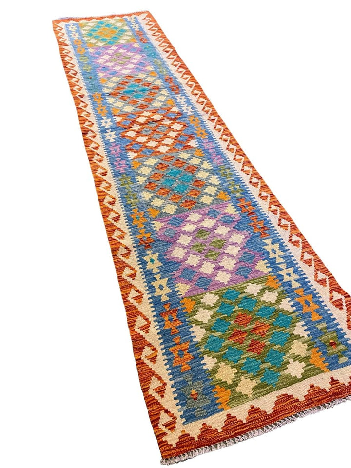 Colorful Bohemian Kilim - Size: 10.1 x 2.8 (Runner) - Imam Carpets - Online Shop