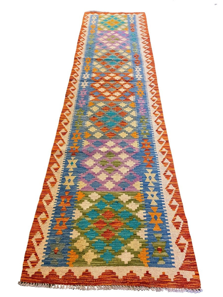Colorful Bohemian Kilim - Size: 10.1 x 2.8 (Runner) - Imam Carpets - Online Shop