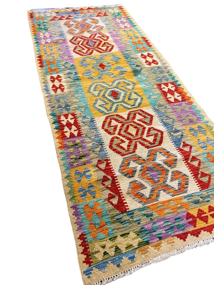Colorful Bohemian Kilim - Size: 7.2 x 3.2 (Runner) - Imam Carpets - Online Shop