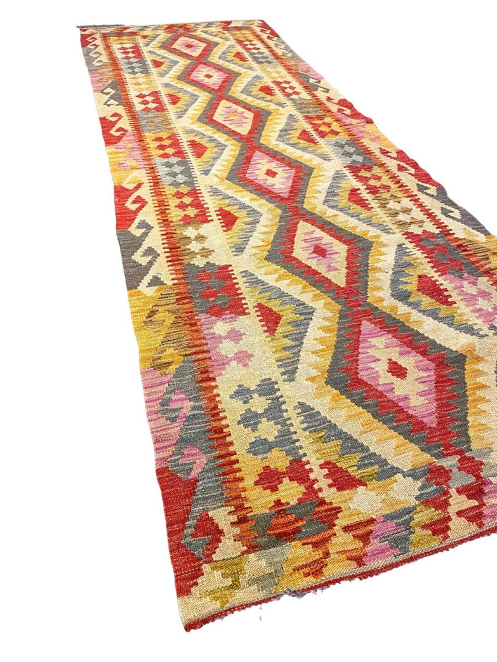 Colorful Bohemian Kilim - Size: 9.10 x 3.5 (Runner) - Imam Carpets - Online Shop