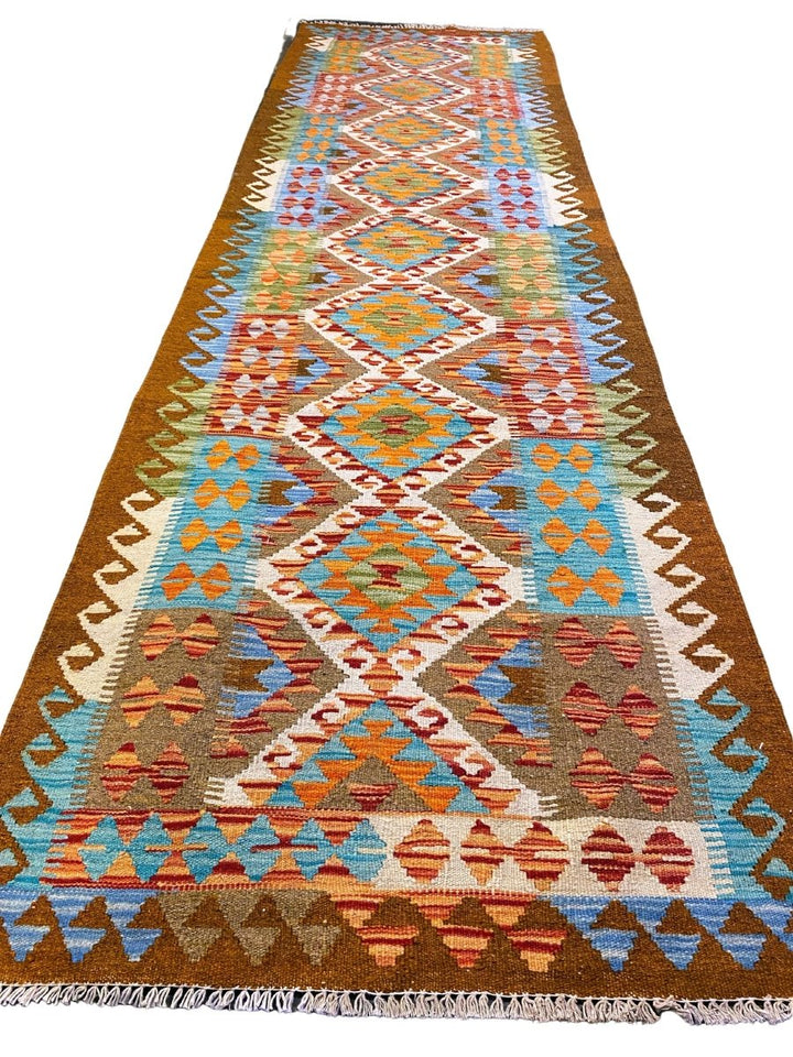 Colorful Bohemian Kilim - Size: 9.8 x 2.9 (Runner) - Imam Carpets - Online Shop