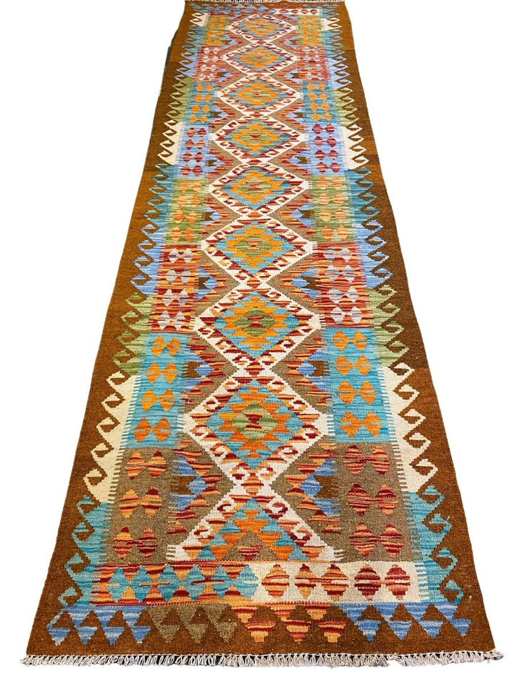 Colorful Bohemian Kilim - Size: 9.8 x 2.9 (Runner) - Imam Carpets - Online Shop