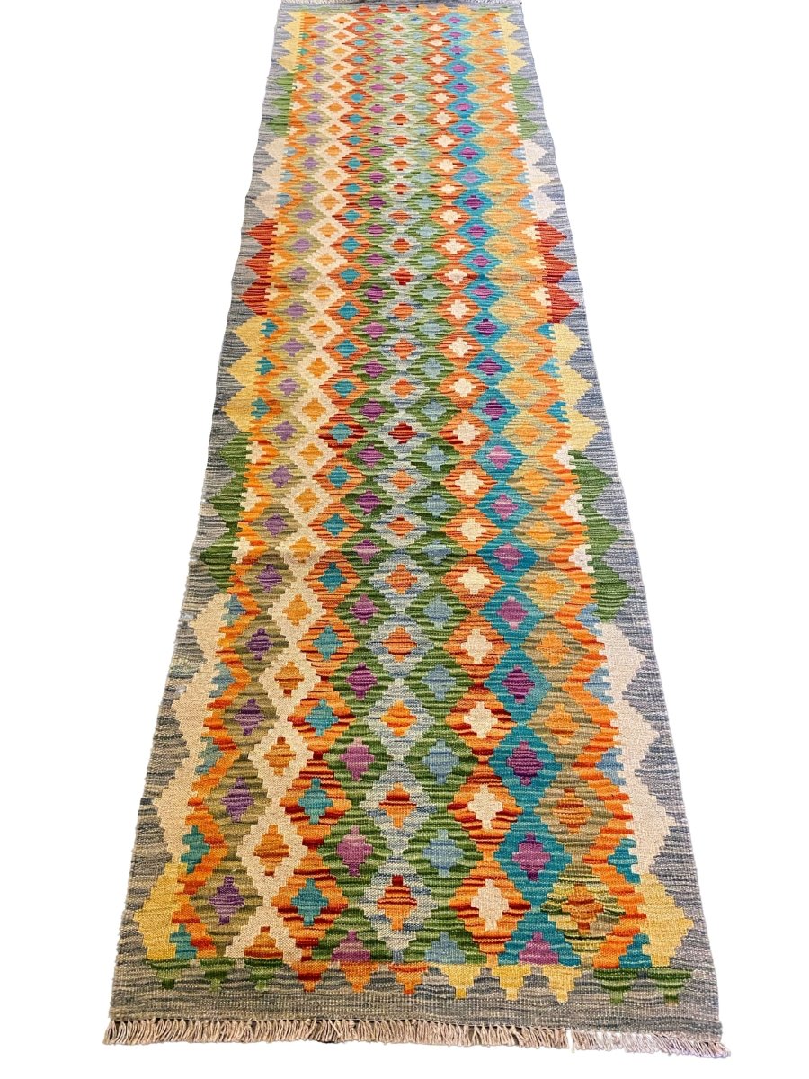 Colorful Bohemian Kilim - Size: 9.9 x 2.8 (Runner) - Imam Carpets - Online Shop