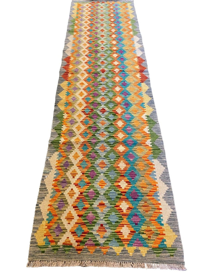 Colorful Bohemian Kilim - Size: 9.9 x 2.8 (Runner) - Imam Carpets - Online Shop