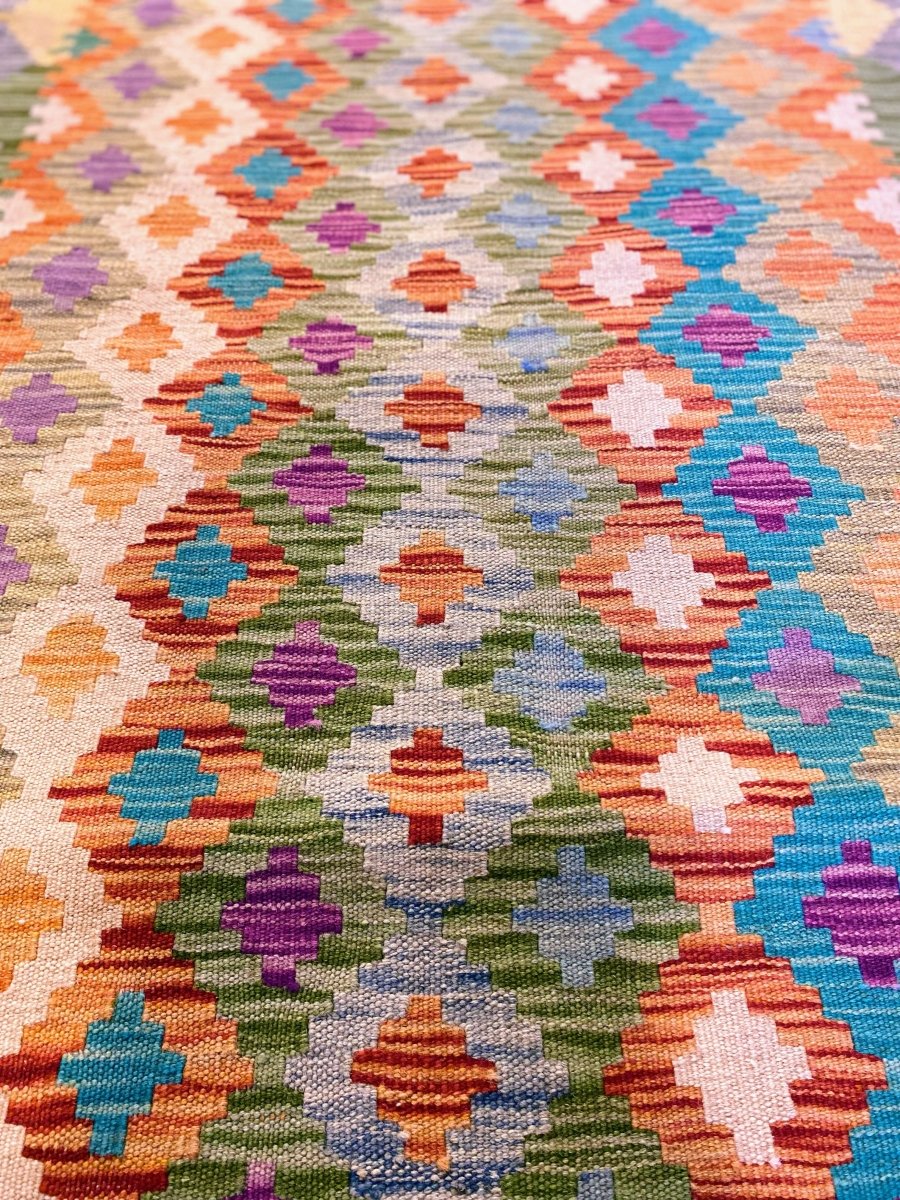 Colorful Bohemian Kilim - Size: 9.9 x 2.8 (Runner) - Imam Carpets - Online Shop