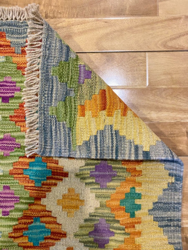 Colorful Bohemian Kilim - Size: 9.9 x 2.8 (Runner) - Imam Carpets - Online Shop