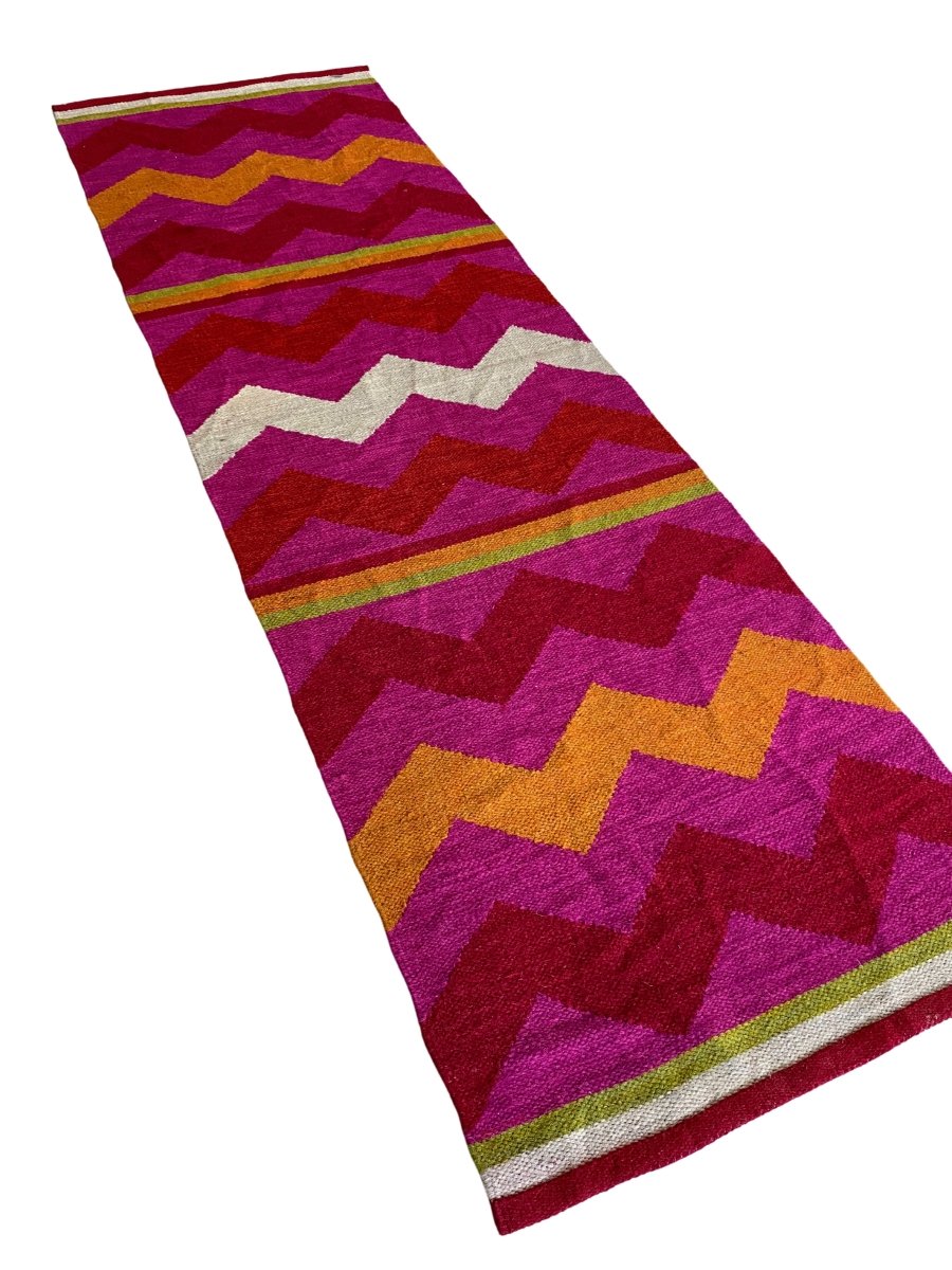 Colorful Stripe Runner - Size: 8.10 x 2.10 - Imam Carpet Co. Home