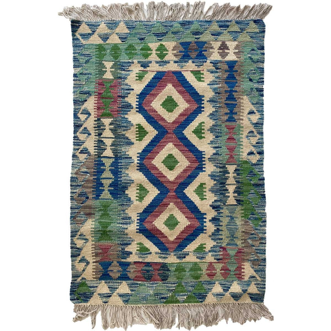 Colourful Afghani Chobi Kilim - Size: 3.11 x 2.7 - Imam Carpet Co. Home