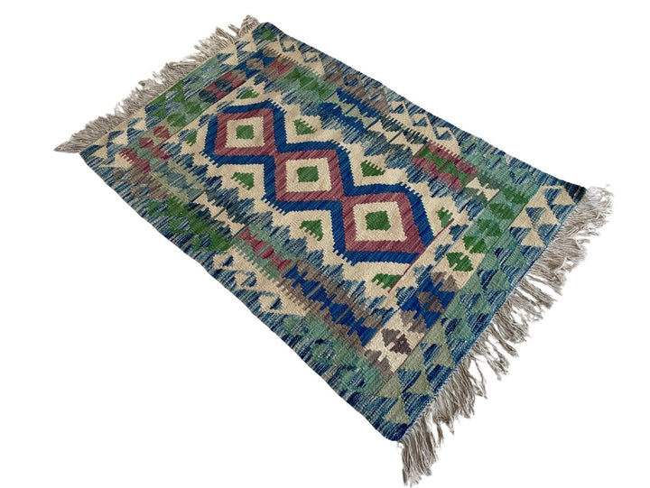 Colourful Afghani Chobi Kilim - Size: 3.11 x 2.7 - Imam Carpet Co. Home