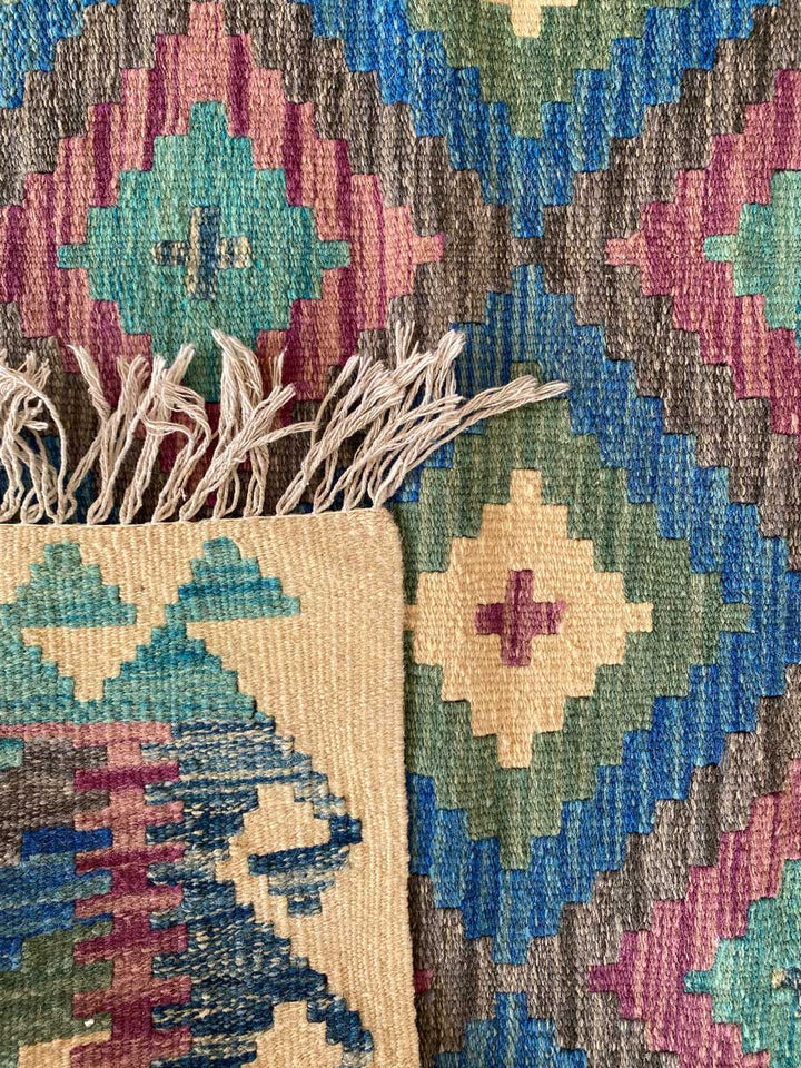 Colourful Afghani Chobi Kilim - Size: 4 x 2.10 - Imam Carpet Co. Home
