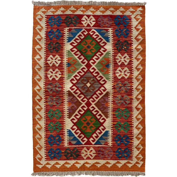 Colourful Afghani Chobi Kilim - Size: 4 x 2.9 - Imam Carpet Co. Home