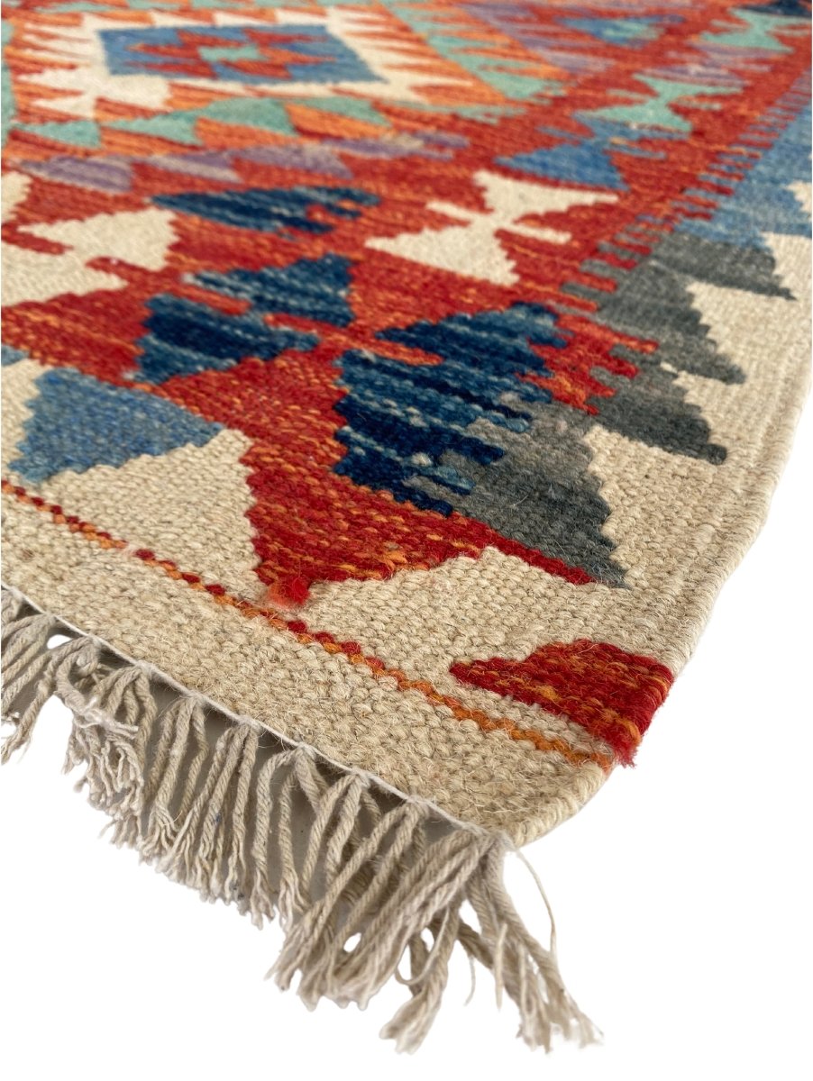 Colourful Afghani Chobi Kilim - Size: 4 x 2.9 - Imam Carpet Co. Home