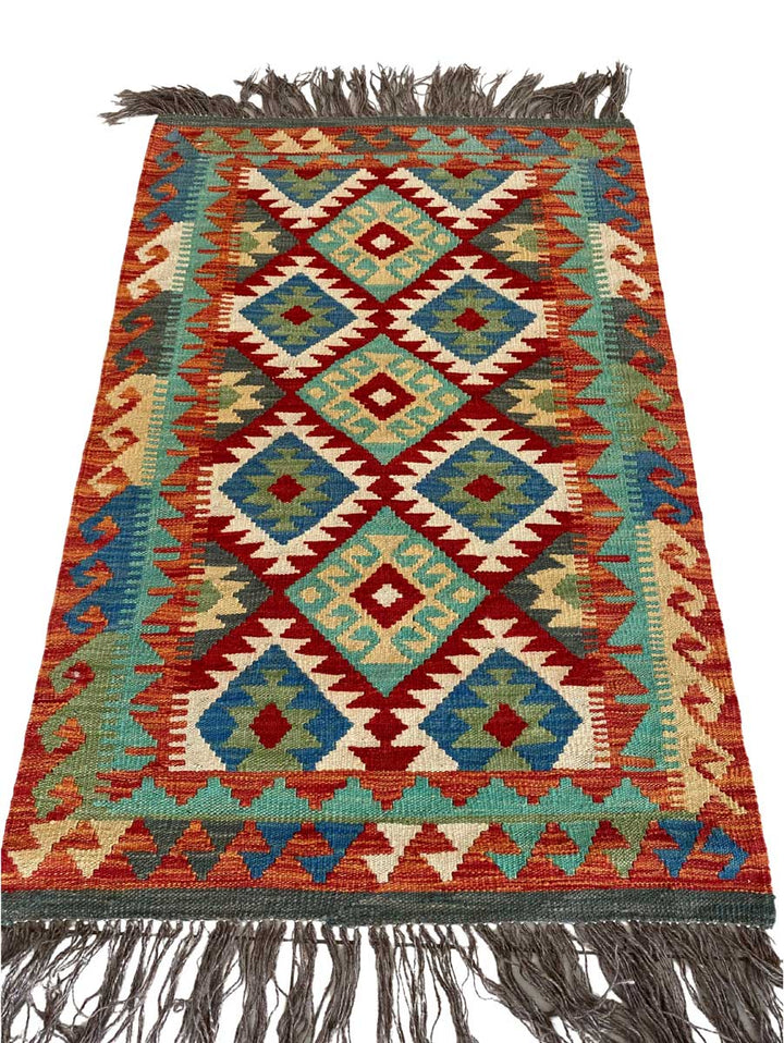 Colourful Afghani Chobi Kilim - Size: 4.2 x 2.1 - Imam Carpet Co. Home