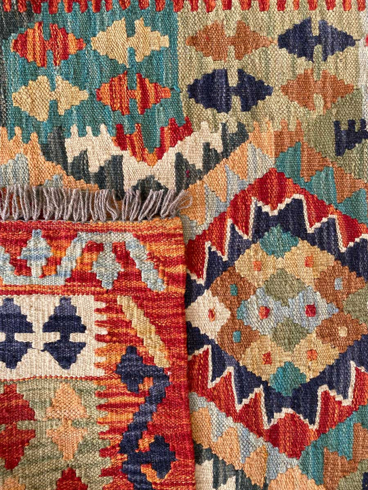 Colourful Afghani Chobi Kilim - Size: 4.2 x 2.11 - Imam Carpet Co. Home