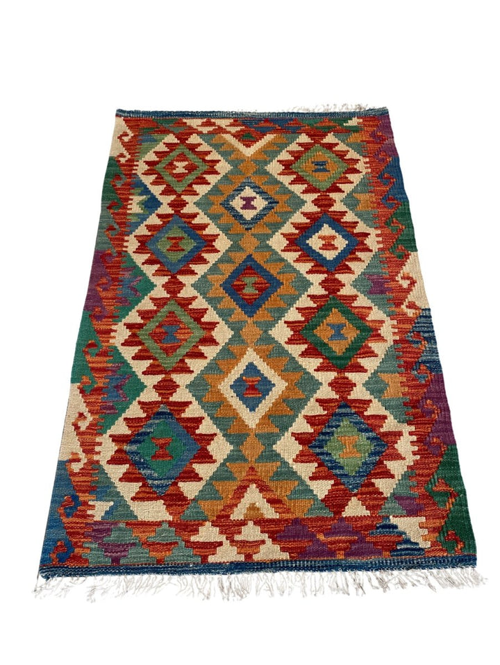 Colourful Afghani Chobi Kilim - Size: 4.2 x 2.9 - Imam Carpet Co. Home