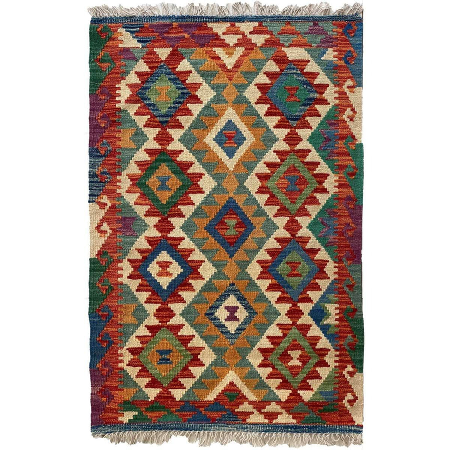 Colourful Afghani Chobi Kilim - Size: 4.2 x 2.9 - Imam Carpet Co. Home