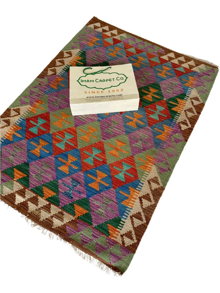 Colourful Afghani Chobi Kilim - Size: 4.8 x 3.5 - Imam Carpet Co. Home