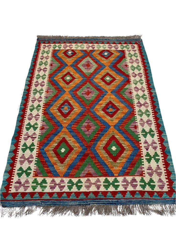 Colourful Afghani Chobi Kilim - Size: 4.9 x 3.5 - Imam Carpet Co. Home