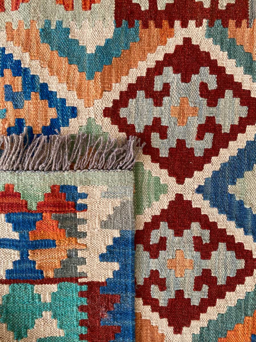 Colourful Afghani Chobi Kilim - Size: 5 x 3.4 - Imam Carpet Co. Home