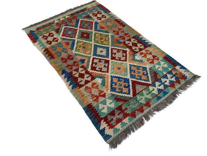 Colourful Afghani Chobi Kilim - Size: 5 x 3.4 - Imam Carpet Co. Home