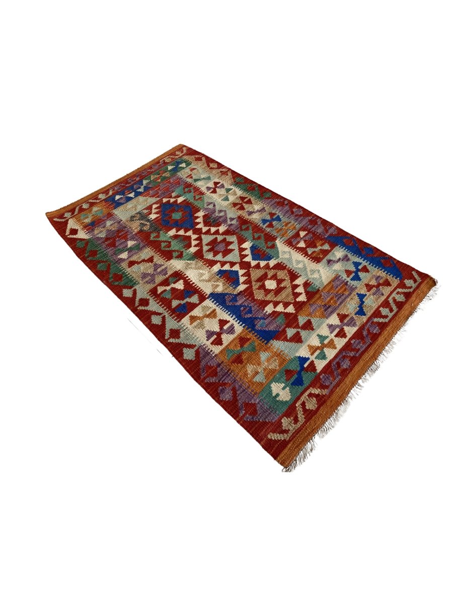 Colourful Afghani Chobi Kilim - Size: 5.3 x 3.2 - Imam Carpet Co. Home