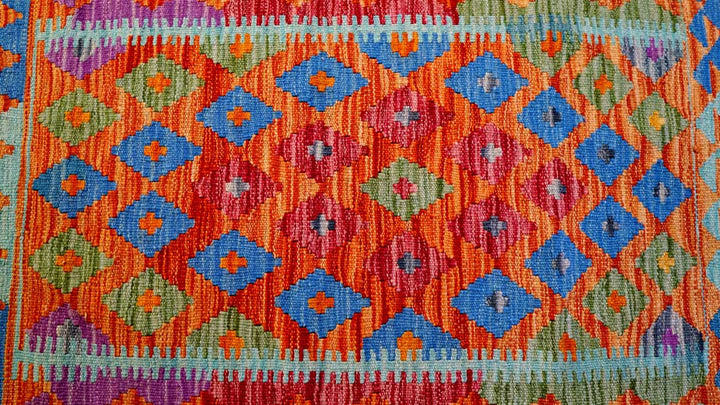 Colourful Bohemian Kilim - Size: 3.11 x 2.10 - Imam Carpets - Online Shop