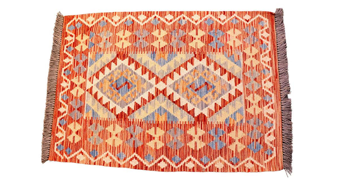 Colourful Bohemian Kilim - Size: 3.8 x 2.7 - Imam Carpets - Online Shop