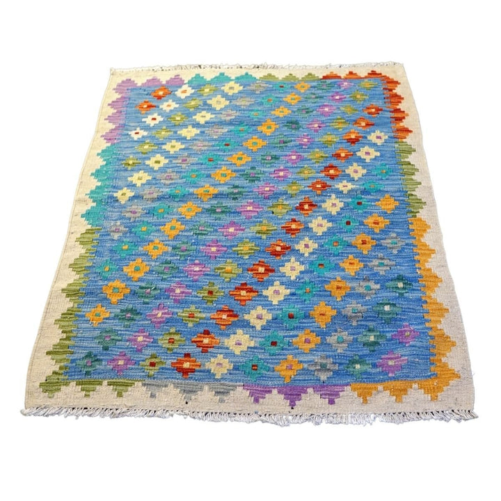 Colourful Bohemian Kilim - Size: 3.9 x 2.10 - Imam Carpets - Online Shop