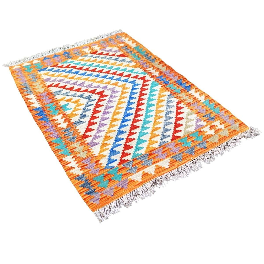 Colourful Bohemian Kilim - Size: 4.8 x 3.5 - Imam Carpets - Online Shop