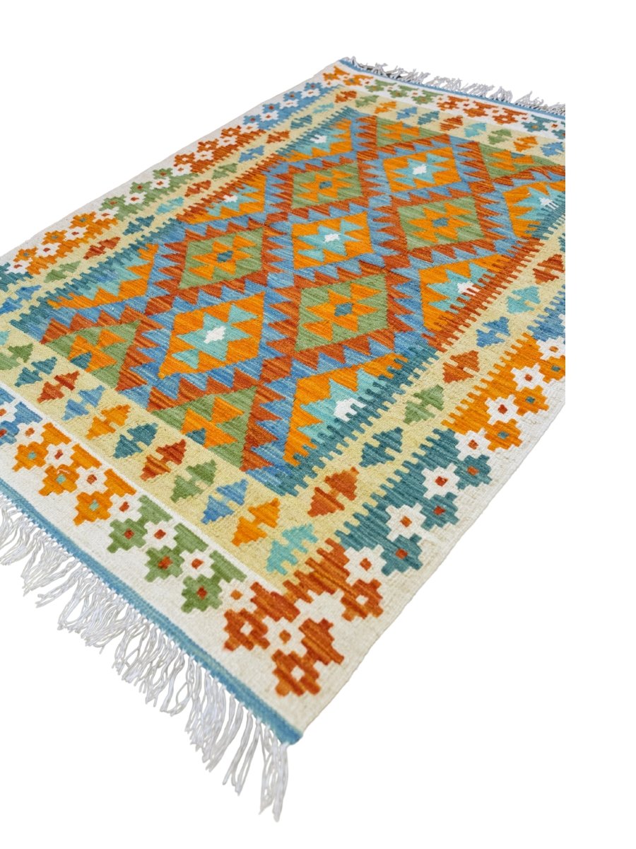 Colourful Bohemian Kilim - Size: 4.9 x 3.4 - Imam Carpets - Online Shop