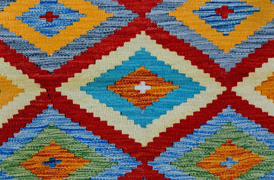 Colourful Bohemian Kilim - Size: 4.9 x 3.5 - Imam Carpets - Online Shop