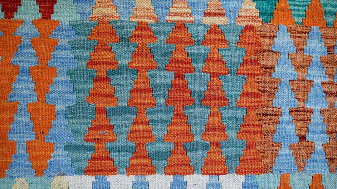 Colourful Bohemian Kilim - Size: 5.10 x 4.5 - Imam Carpets - Online Shop