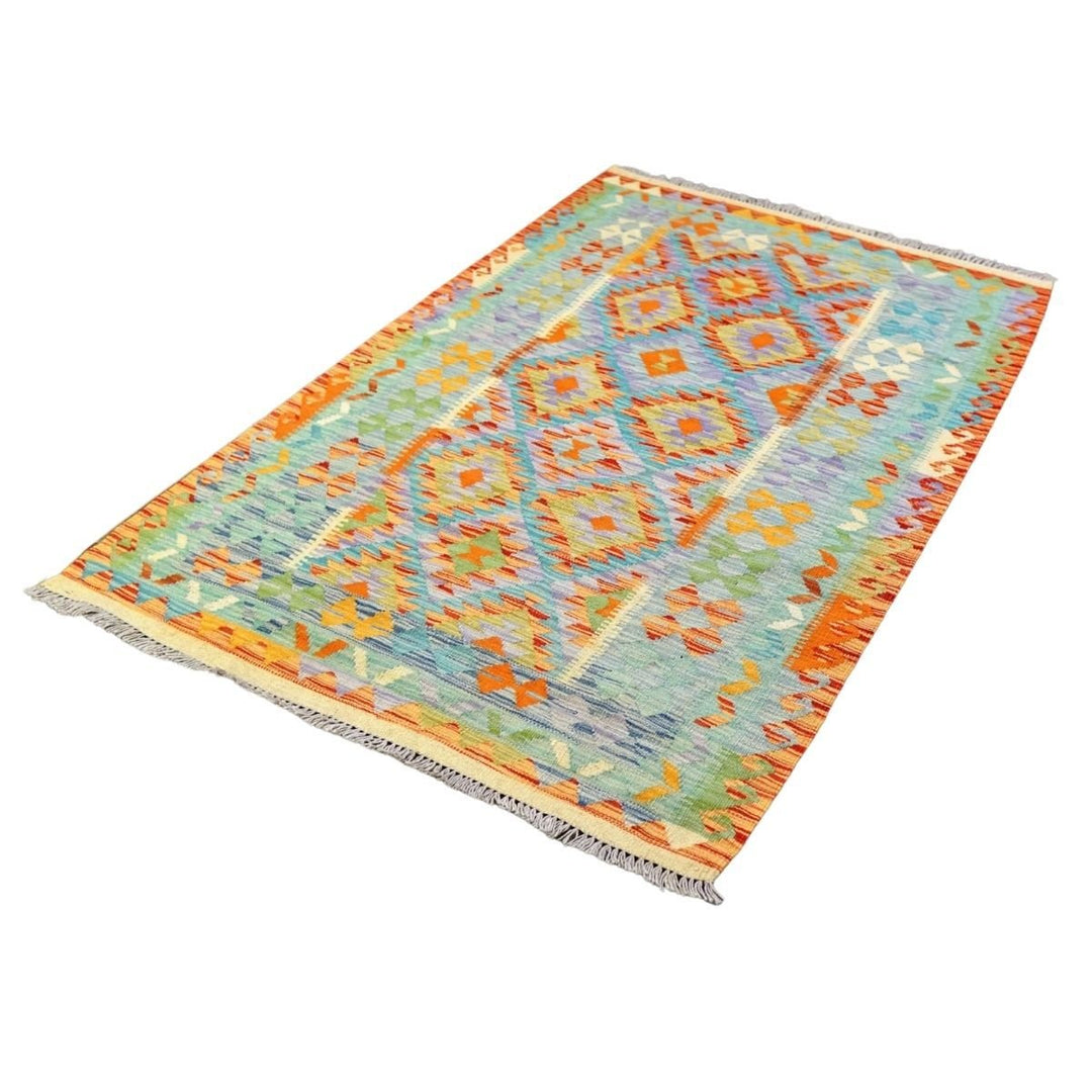 Colourful Bohemian Kilim - Size: 5.2 x 3.6 - Imam Carpets - Online Shop