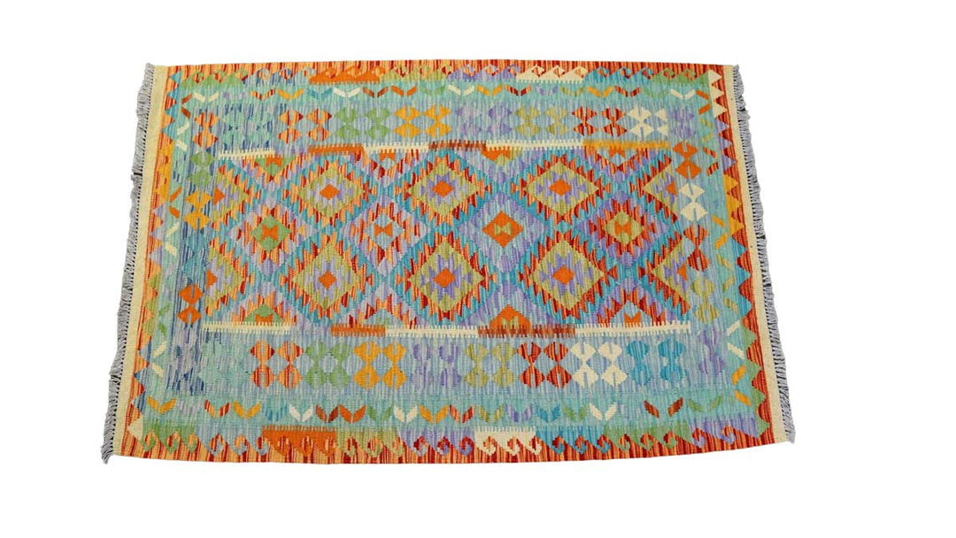 Colourful Bohemian Kilim - Size: 5.2 x 3.6 - Imam Carpets - Online Shop