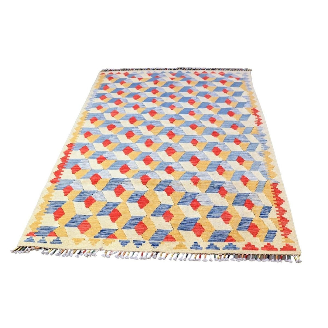 Colourful Bohemian Kilim - Size: 5.9 x 4.3 - Imam Carpets - Online Shop