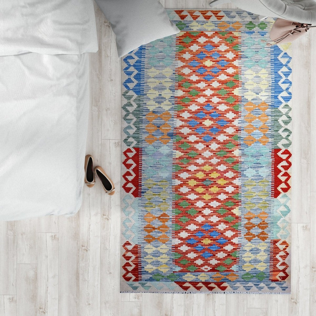 Colourful Bohemian Kilim - Size: 6.5 x 3.4 - Imam Carpets - Online Shop