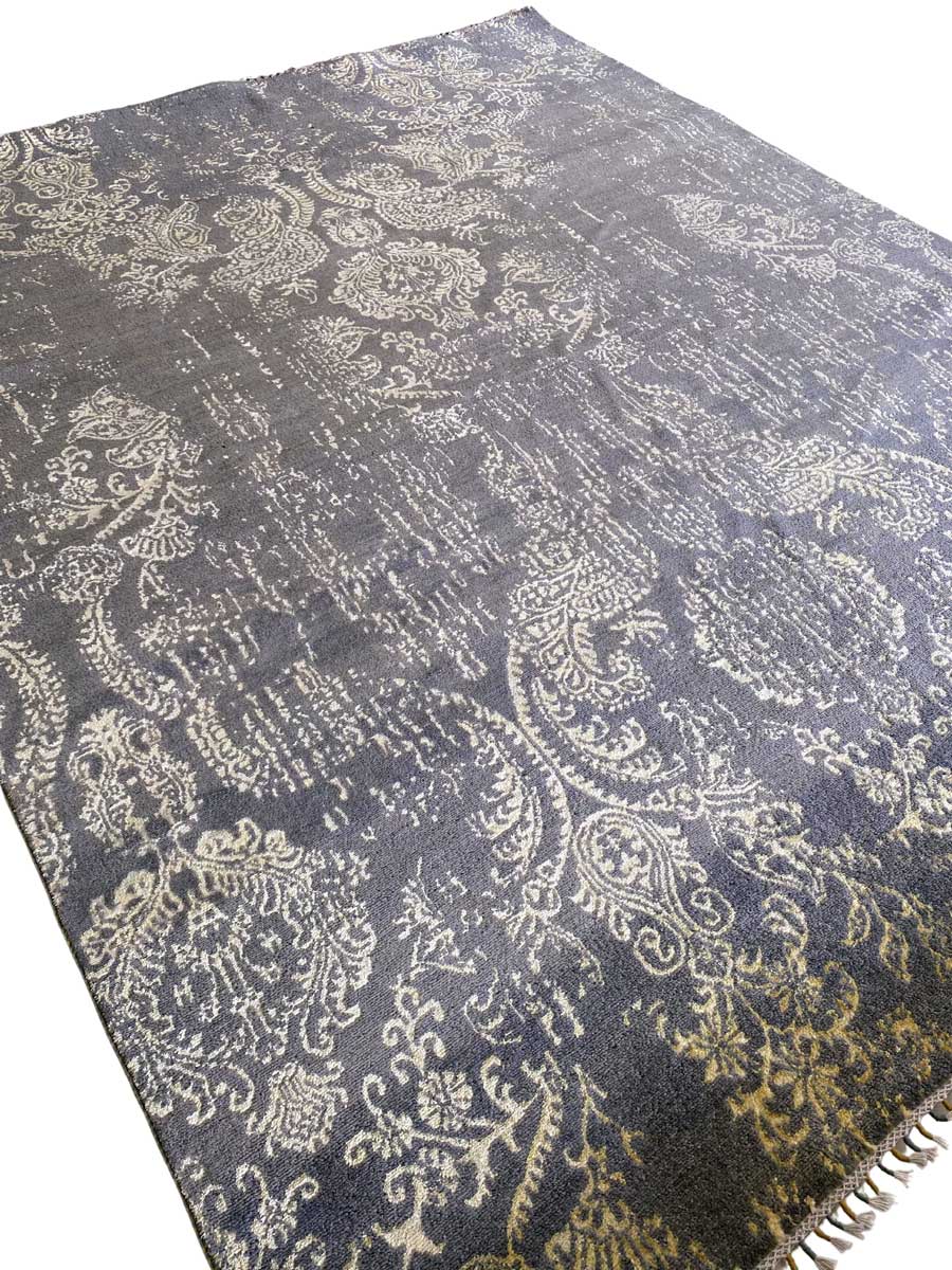 Faded Floral Silk Rug - Size: 8 x 10 - Imam Carpet Co. Home