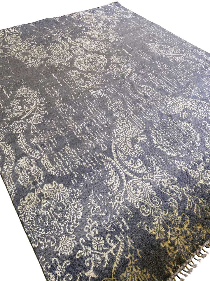 Faded Floral Silk Rug - Size: 8 x 10 - Imam Carpet Co. Home