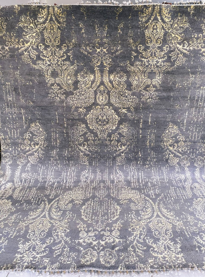 Faded Floral Silk Rug - Size: 8 x 10 - Imam Carpet Co. Home