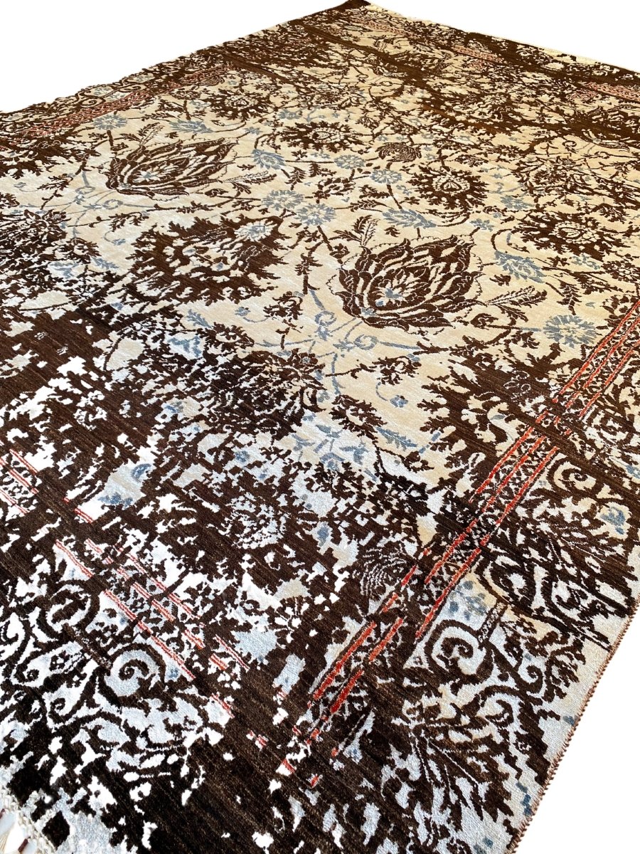 Floral Faded Silk Rug - Size: 12.2 x 9.1 - Imam Carpet Co. Home