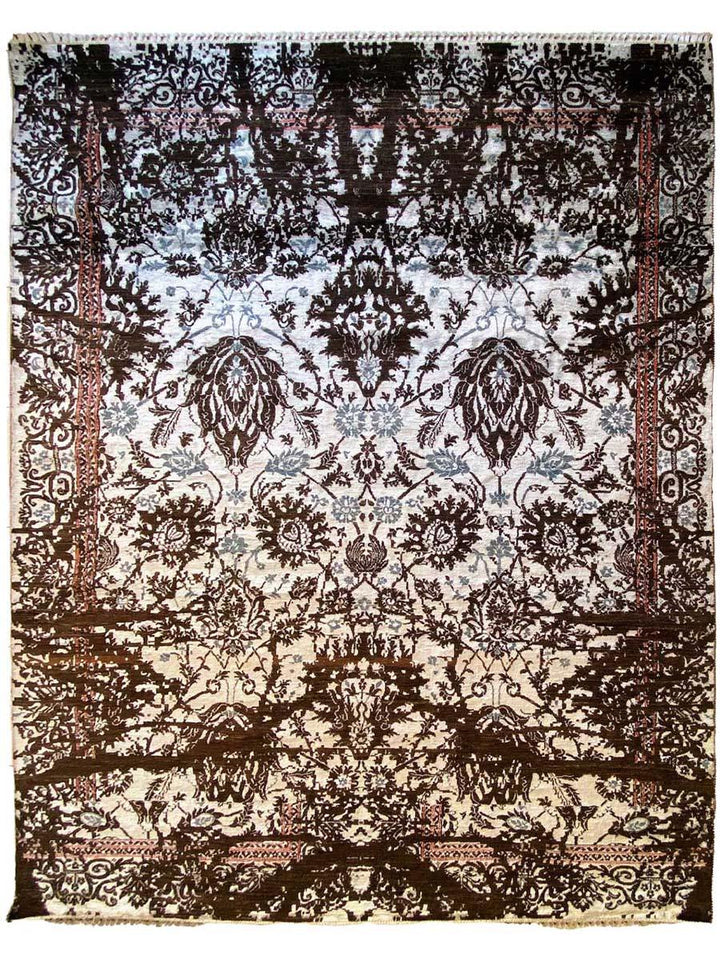 Floral Faded Silk Rug - Size: 12.2 x 9.1 - Imam Carpet Co