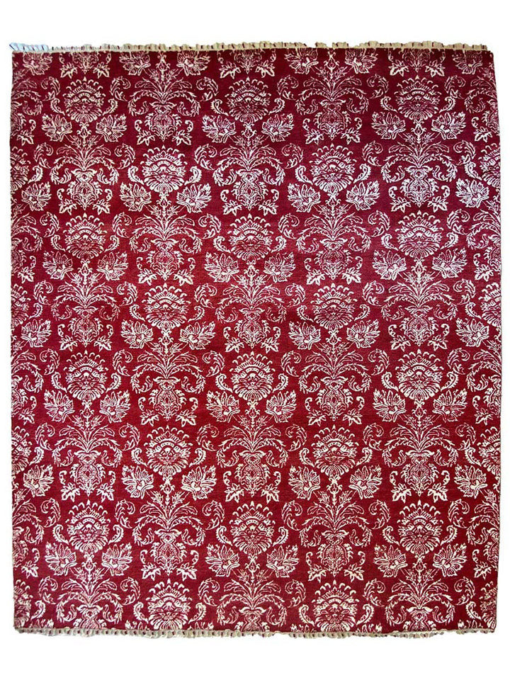 Floral Trellis Silk Rug - Size: 9.11 x 8 - Imam Carpet Co