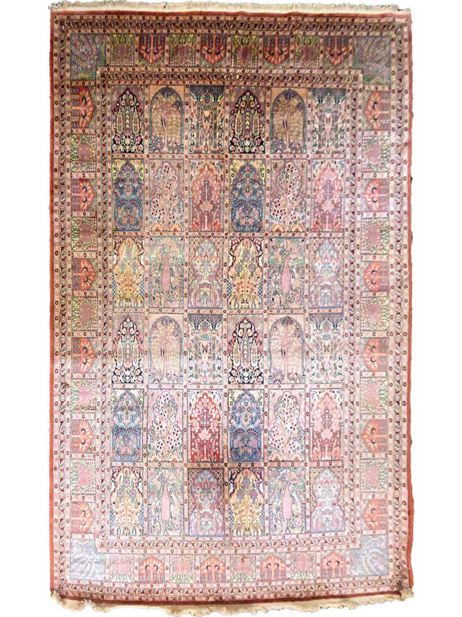 Kashmiri Silk - Size: 11.3 x 7.7 - Imam Carpet Co
